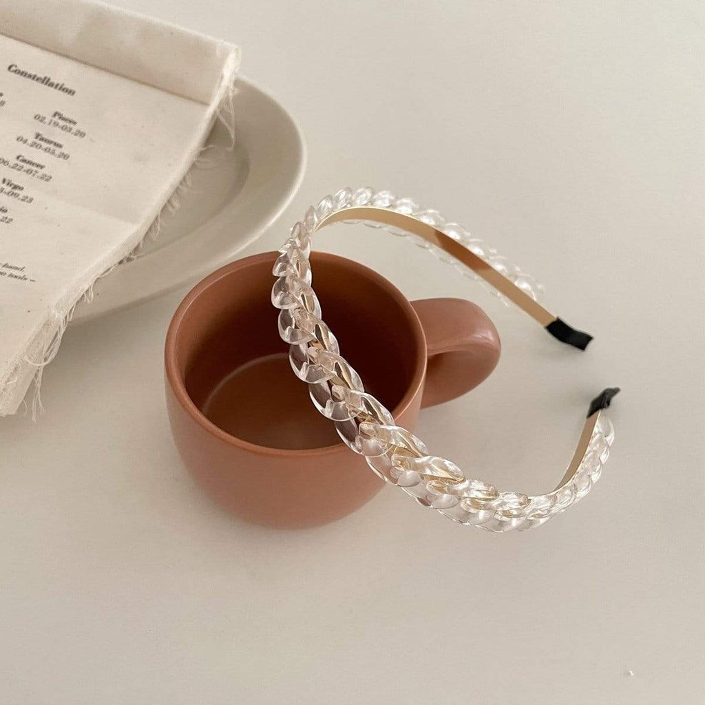 White Tanuki 透明 Chain Headband