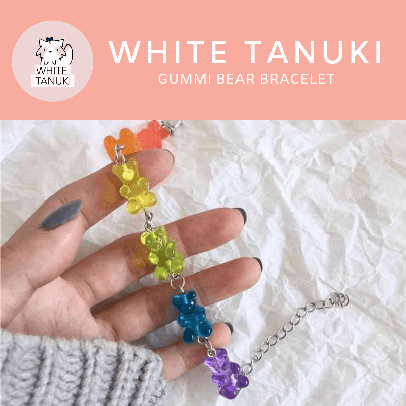 White Tanuki Bracelet Gummy Bear Bracelet
