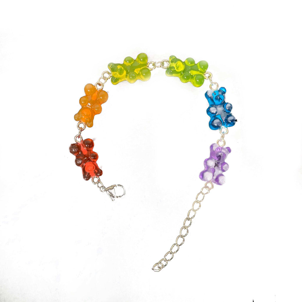 White Tanuki Bracelet Rainbow Gummy Bear Bracelet