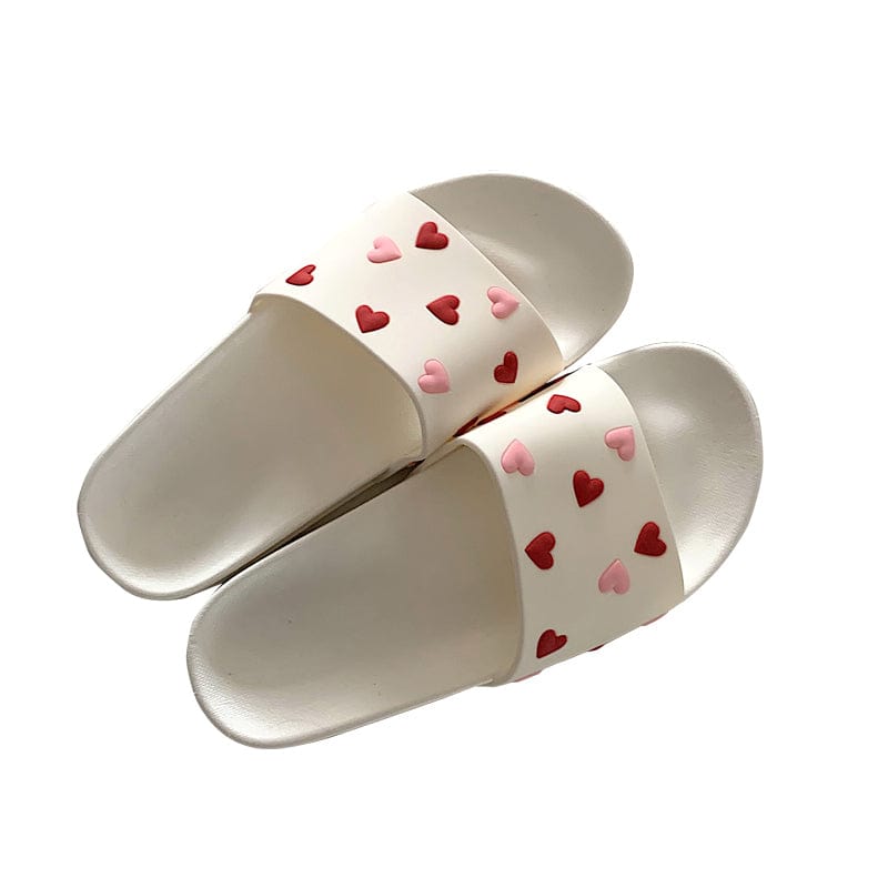 White Tanuki Mini Heart Slippers