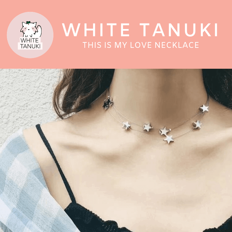 White Tanuki This is My Love Necklace