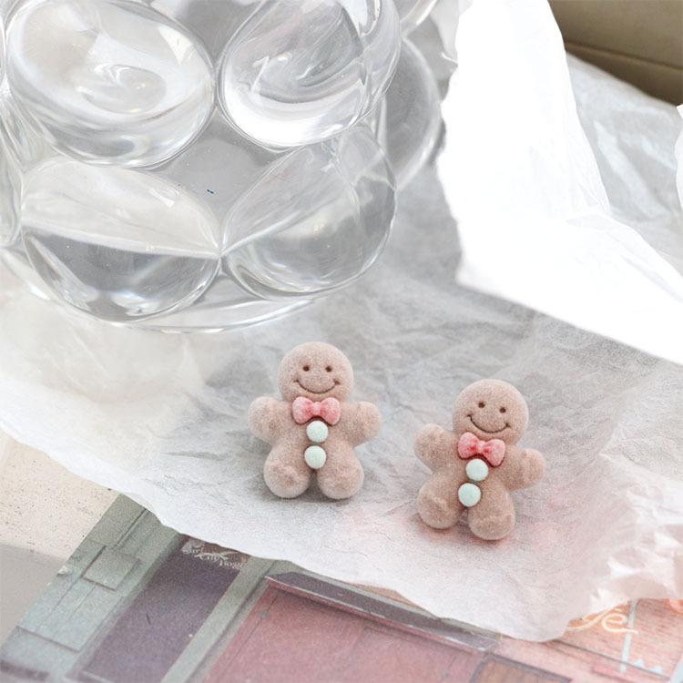 White Tanuki Gingerbread Earrings