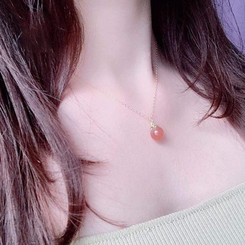 White Tanuki 水蜜桃吊坠项链 Mini Peach Necklace