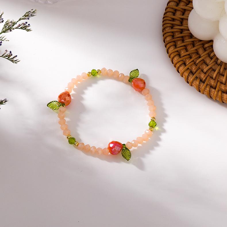 White Tanuki A Orange Fruit Basket Bracelet