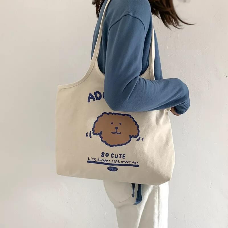 White Tanuki Adorable Tote Bag