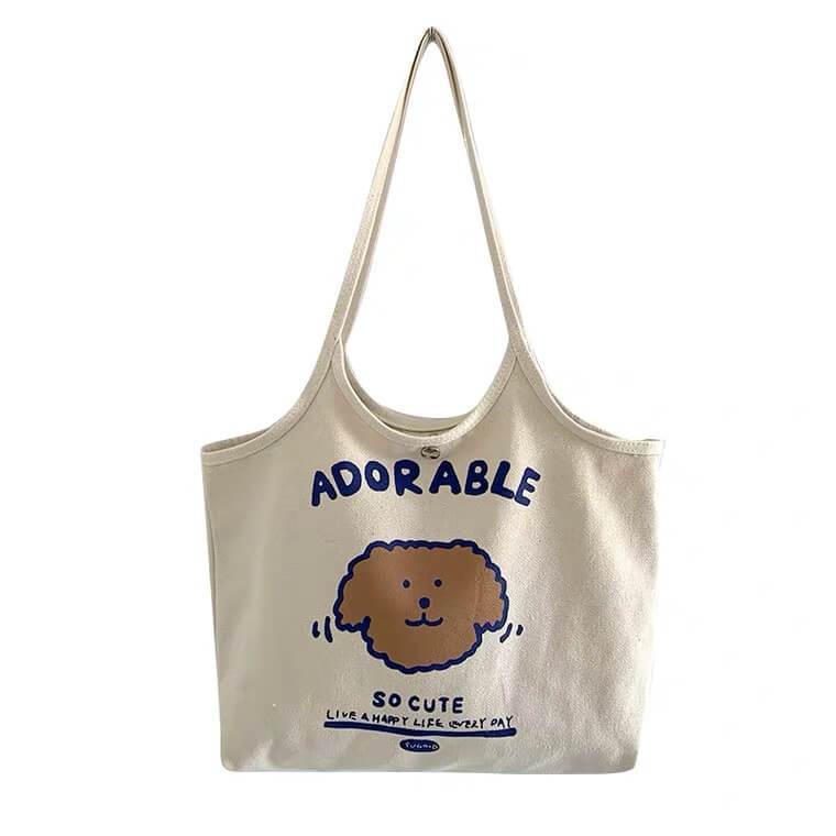Adorable Tote Bag | White Tanuki