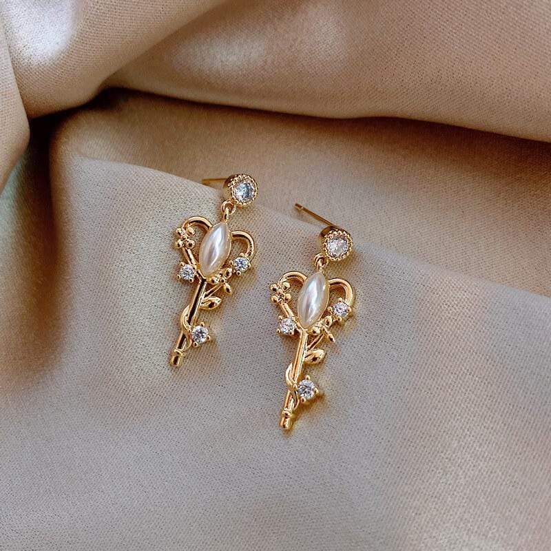 White Tanuki Angelic Key Earrings