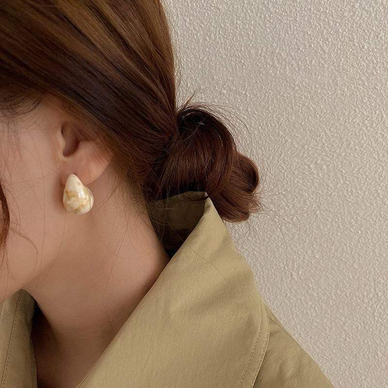 White Tanuki Autumn Drop Earrings