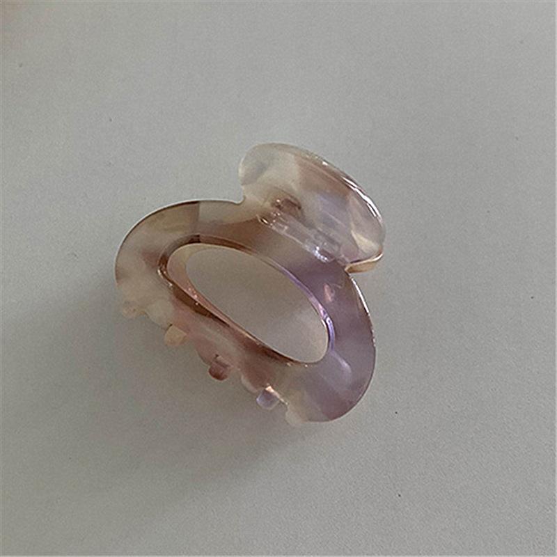White Tanuki B Pink Mini Marbled Claw Clip