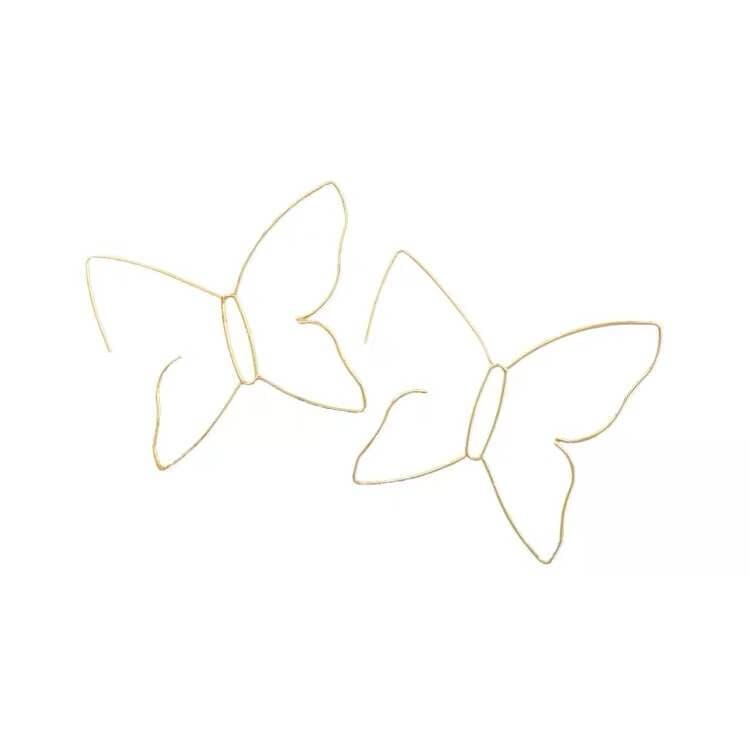 White Tanuki Butterfly Hoops