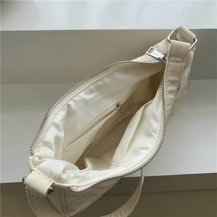 Classic Nylon Baguette Bag | White Tanuki