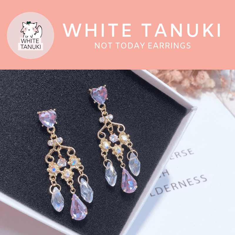 White Tanuki Earring Not Today Earrings