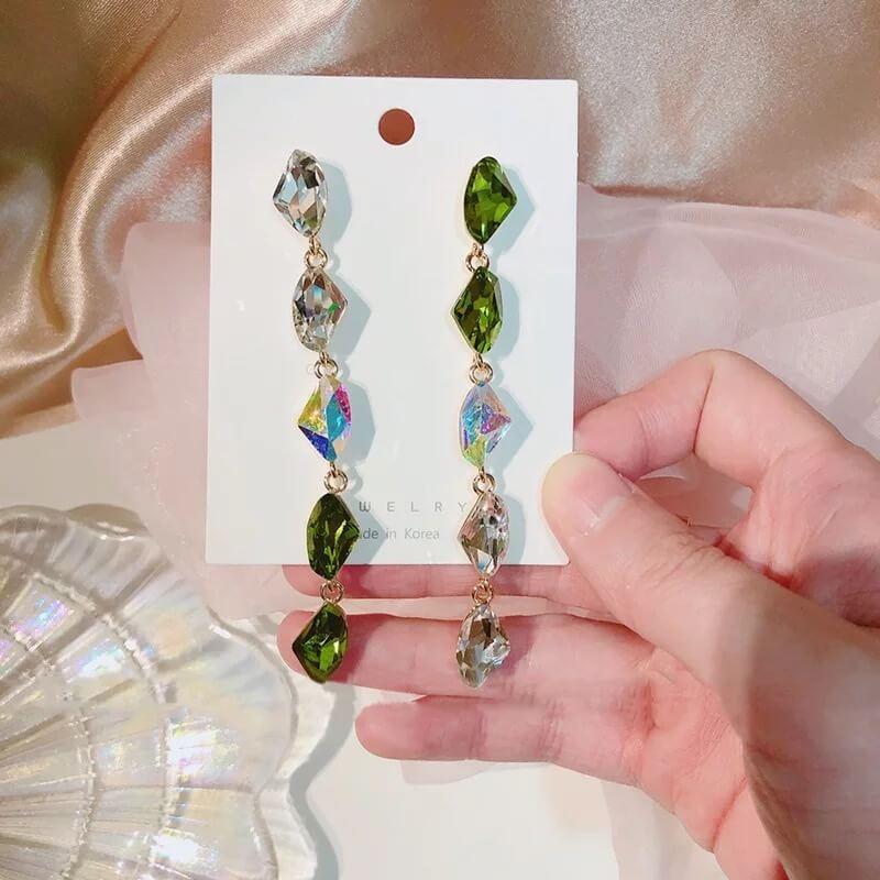 Emerald Iridescent Earrings
