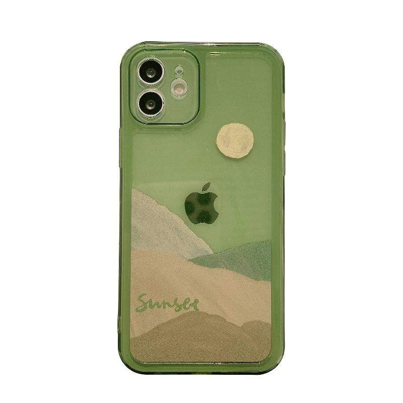 White Tanuki Emerald Sunset Phone Case