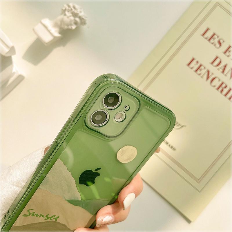 White Tanuki Emerald Sunset Phone Case