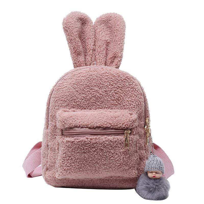 White Tanuki Fluffy Bunny Backpack
