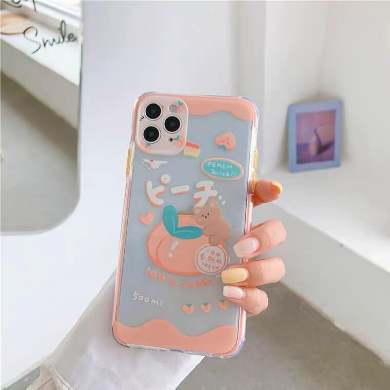 White Tanuki for iphone XS MAX / Peach Juice Bear Phone Case