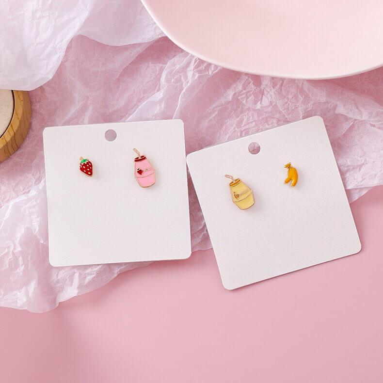 White Tanuki Fruit Milk Earrings
