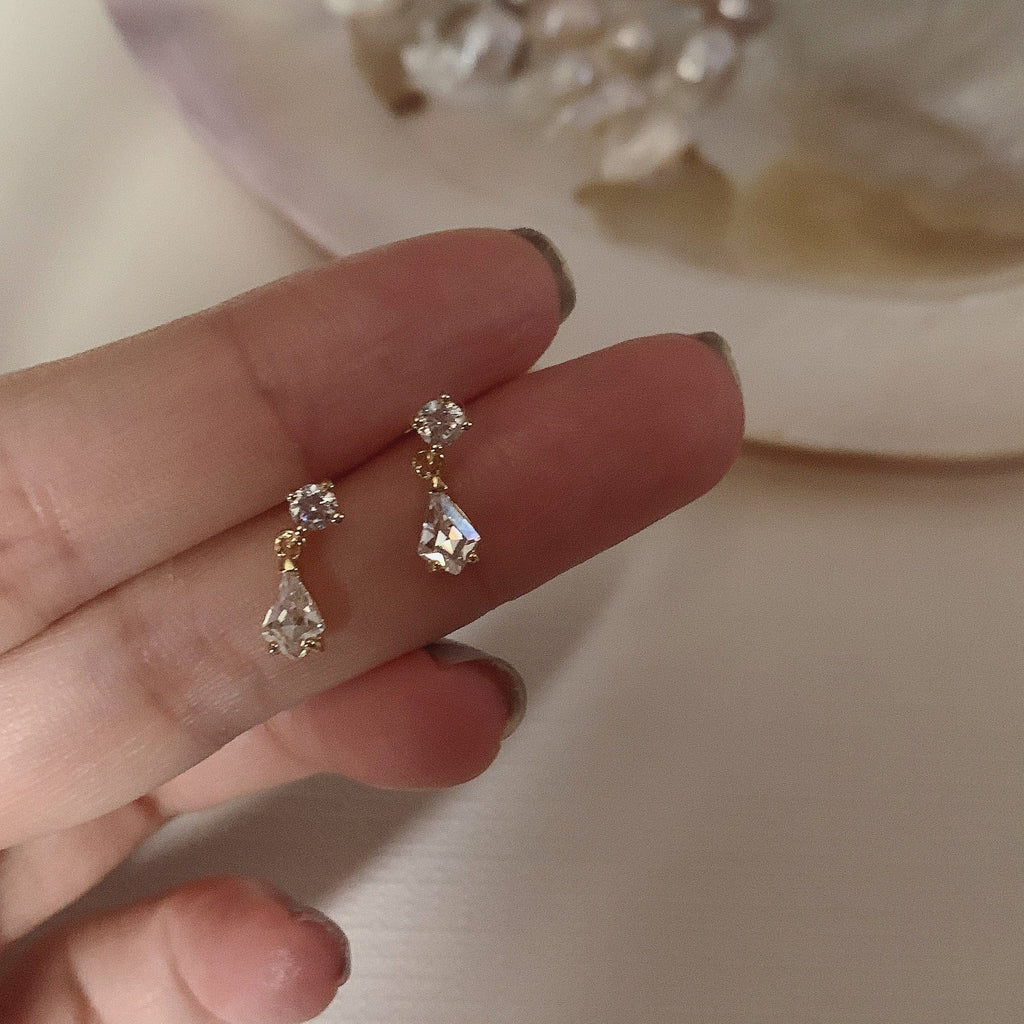 White Tanuki Mini Crystal Earrings