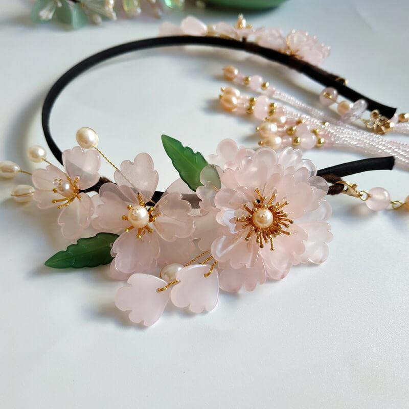 White Tanuki [HANDMADE] Floral Angel Headpiece