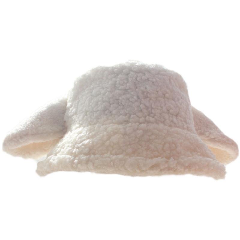 White Tanuki [HANDMADE] Lamb Bucket Hat