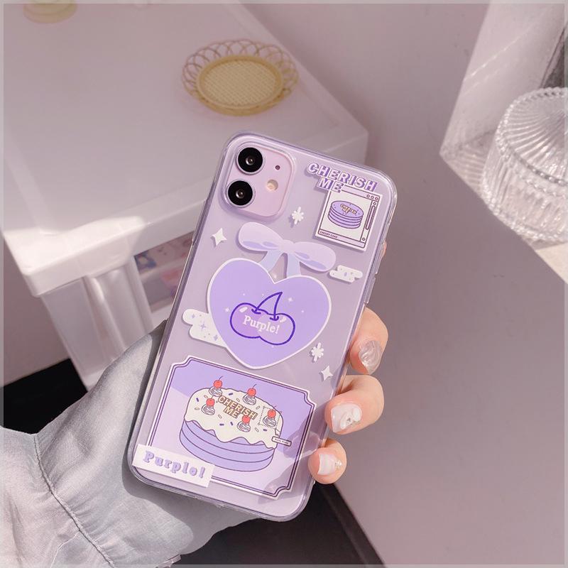 White Tanuki iPhone SE(2nd Gen) Purple Love Phone Case