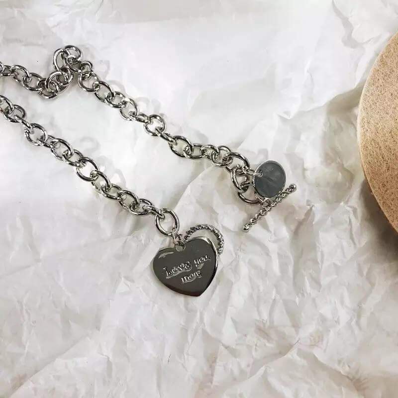 Korean Silver Heart Necklace