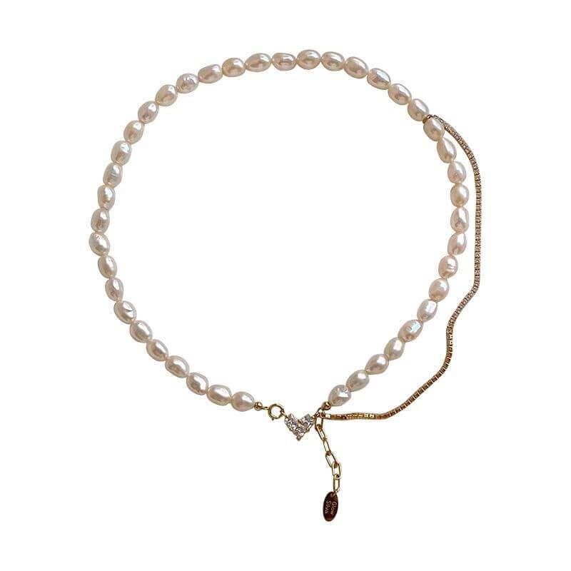 White Tanuki Layered Pearl Necklace