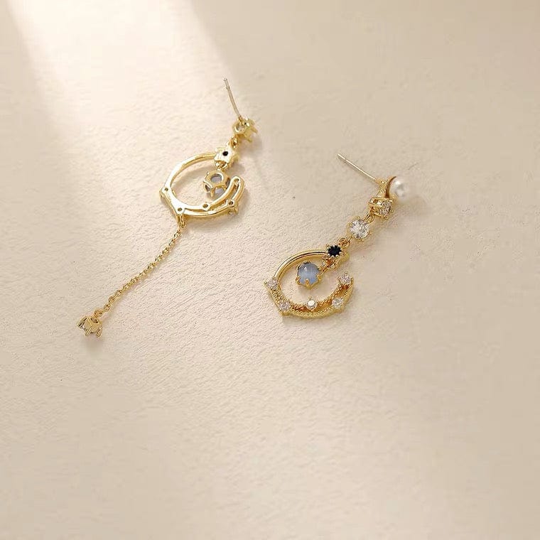 White Tanuki Lunar Skies Earrings