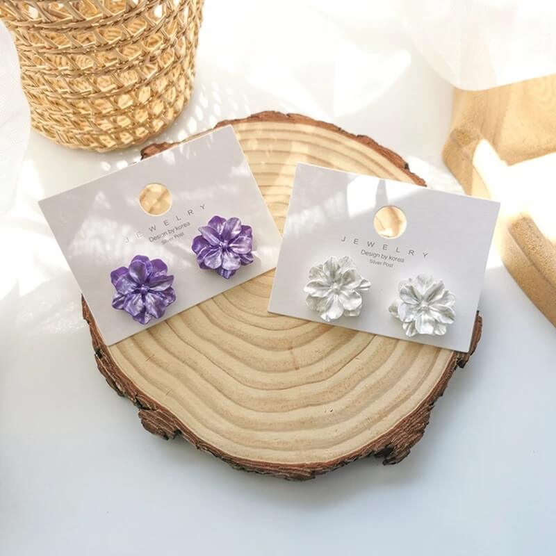 Marble Flower Earrings