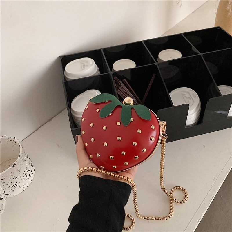 Mini Strawberry Clutch | White Tanuki