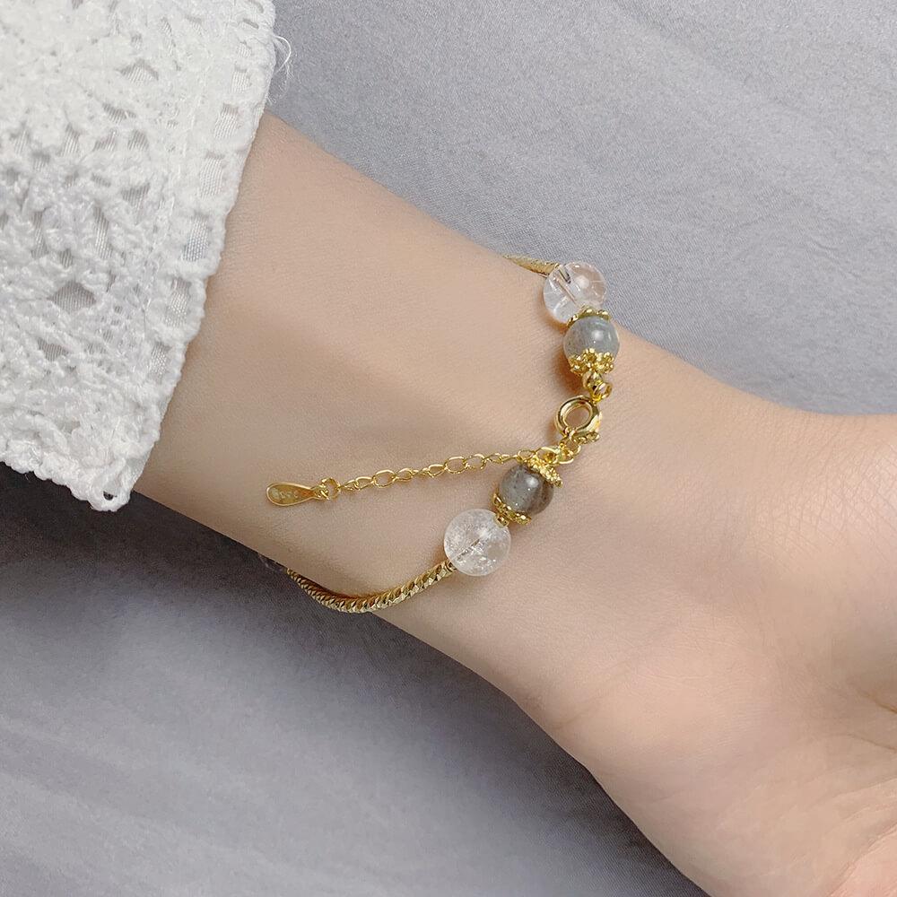 White Tanuki Moonlight Ribbon Bracelet