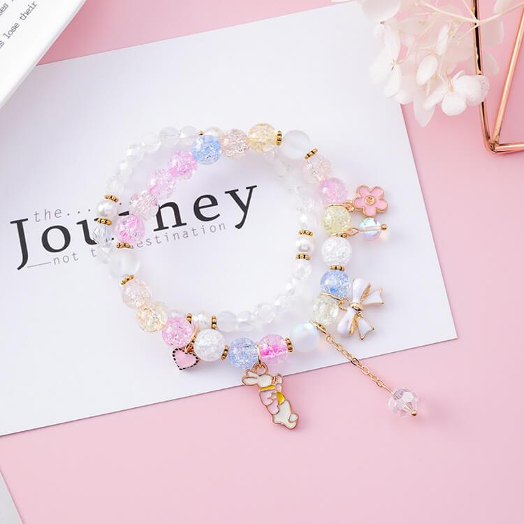 White Tanuki Multicolored Pastel Wonderland Bracelet