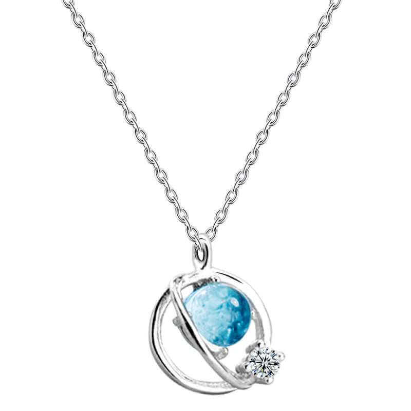 White Tanuki Necklace The Blue Planet Necklace