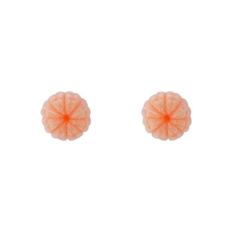 White Tanuki Orange Earrings
