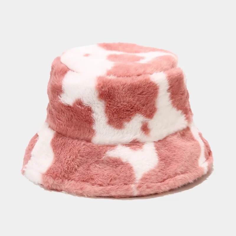White Tanuki Pink Moo Bucket Hat