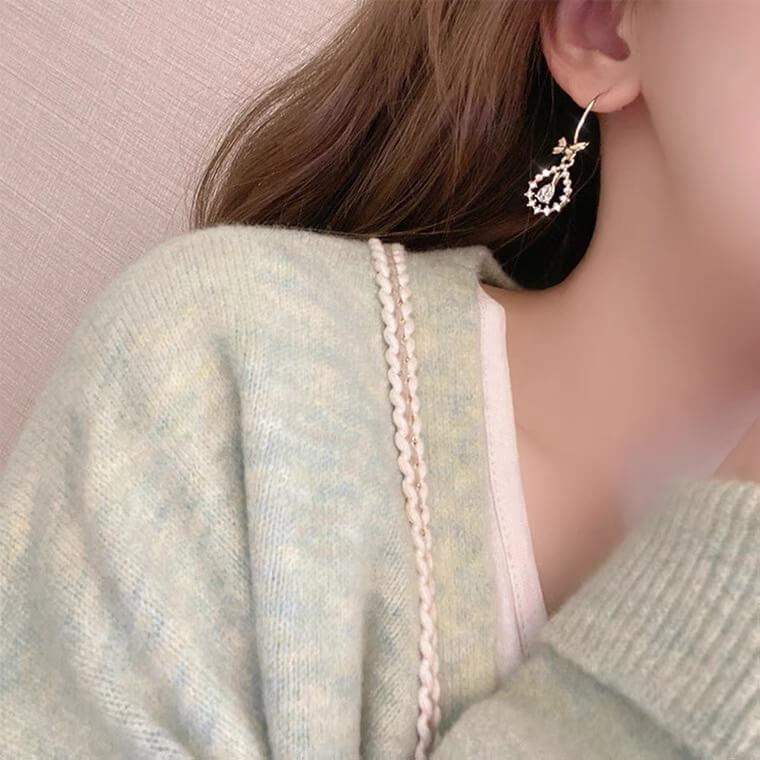 White Tanuki Secret Garden Earrings