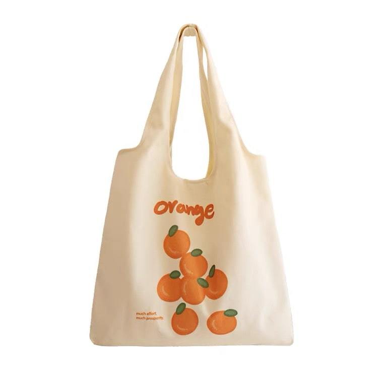 Summer Fruits Tote Bag | White Tanuki