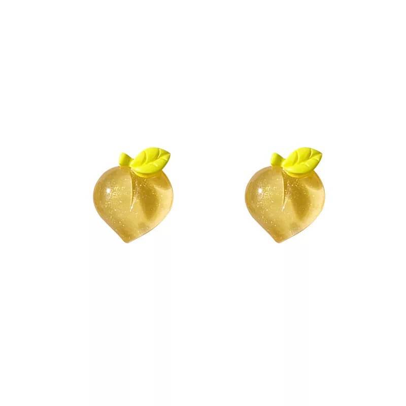 Summer Peaches Earrings | White Tanuki