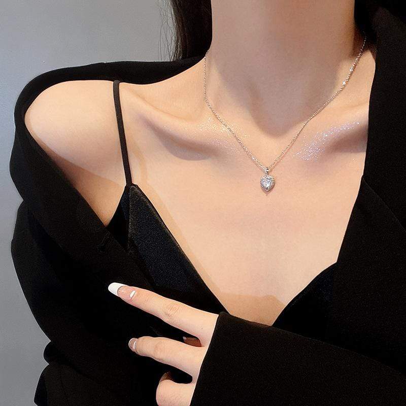White Tanuki XL613银-钛钢链子 Clear Heart Necklace