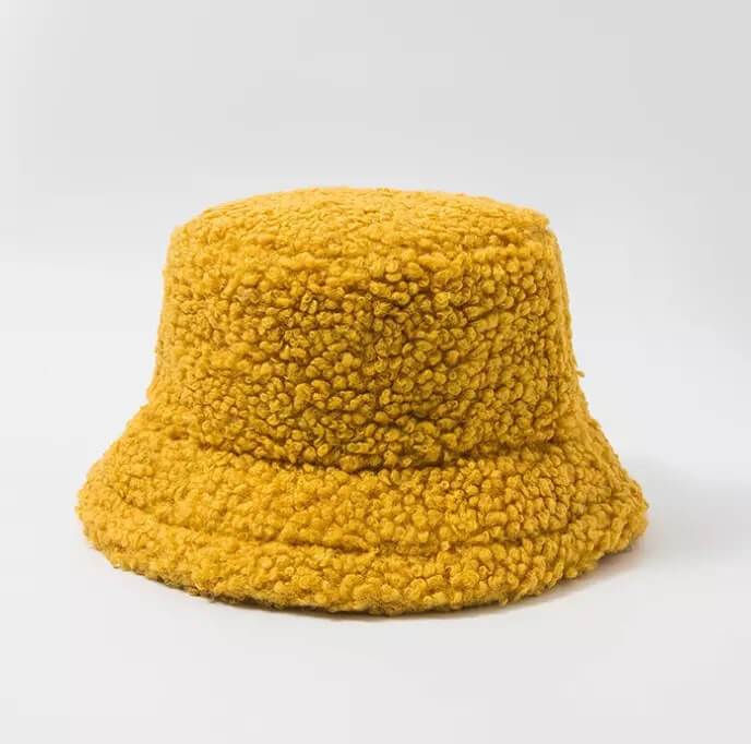 White Tanuki Yellow Teddy Bucket Hat